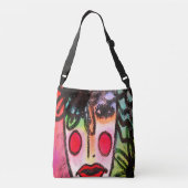 オリジナル絵を描抽象芸術トート クロスボディバッグ (裏面)