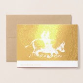 オリジナル絵を描牛中国の子2021年Lux G 箔カード (裏面封筒付き)