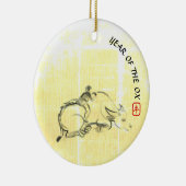 オリジナル絵画の水牛の子牛年CRO セラミックオーナメント (右)