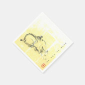 オリジナル絵画の水牛の子牛年PN スタンダードカクテルナプキン (角)