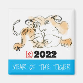 オリジナル絵画の4中国のTiger Year誕生日RM マグネット (正面)