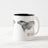 オリジナル絵画のOX中国の新年誕生日2tM ツートーンマグカップ (正面右)