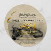 オリジナル絵画ズウォーターバッファローオックスイヤー招待状 シーズンカード (正面/裏面)