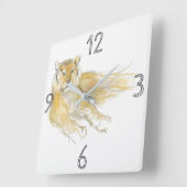 オリジナル絵画ズタイガー誕生日WC1 スクエア壁時計 (傾斜)