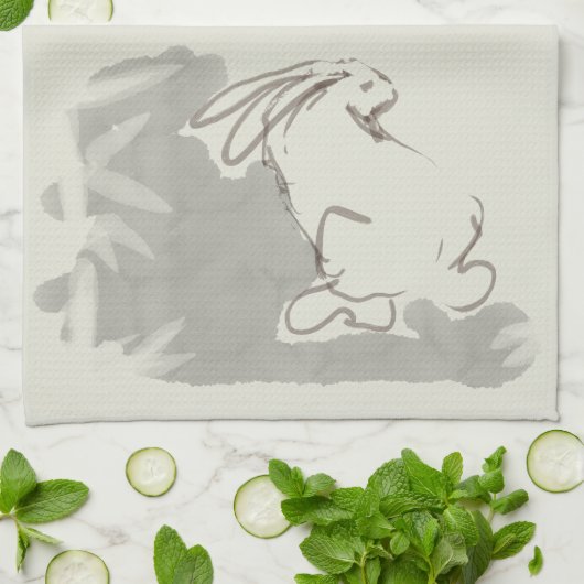 オリジナル絵画ズ中国のラビットイヤー〔占星術の〕十二宮図KT2 K キッチンタオル (折り畳み)