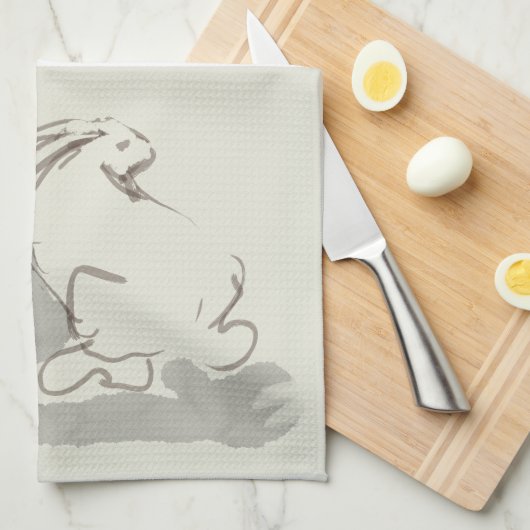 オリジナル絵画ズ中国のラビットイヤー〔占星術の〕十二宮図KT2 K キッチンタオル (四つ折り)