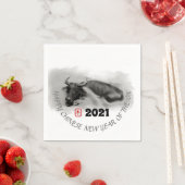 オリジナル絵画ズ水牛オックス新年PN スタンダードカクテルナプキン (インサイチュ)