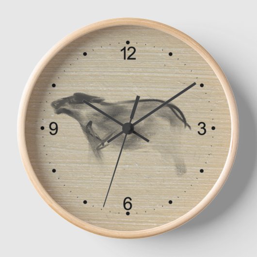 オリジナル絵画ズ水牛OX新年〔占星術の〕十二宮図 壁時計 (正面)