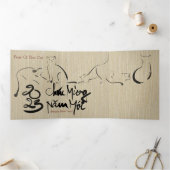 オリジナル絵画ズ2023年ベトナム新年3FC 三つ折りクリスマスカード (内部)