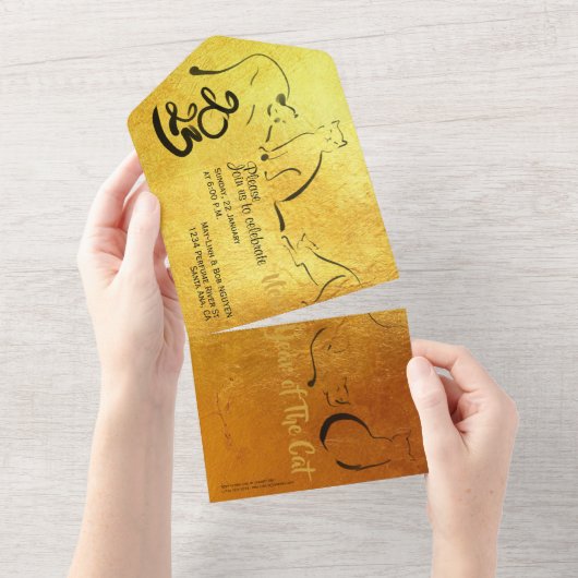 オリジナル絵画ズ2023年旧正月Inv オールインワン招待状 (貼ってはがせる)