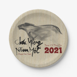 オリジナル絵画ズOXベトナム新年2021年PP ペーパープレート