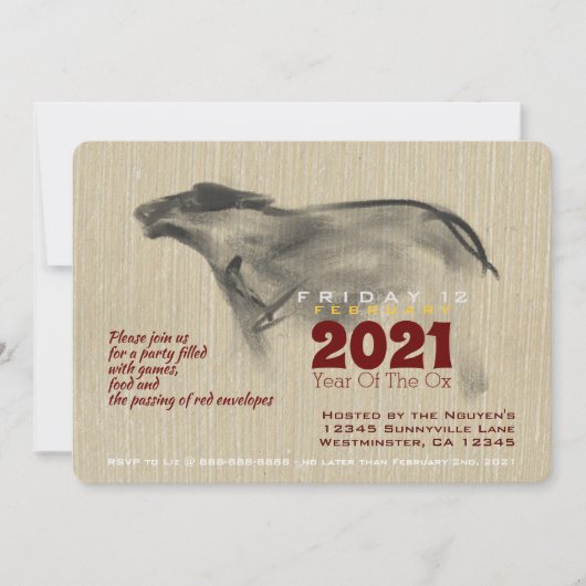 オリジナル絵画ズOXベトナム新年2021 PI (正面)