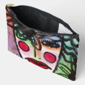 オリジナル絵画抽象芸術の女性 アクセサリーポーチ (見開き)