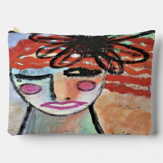 オリジナル絵画抽象芸術オン アクセサリーポーチ (正面)