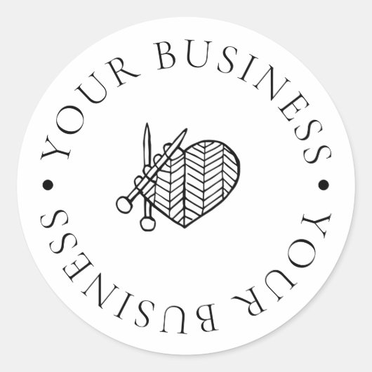 オリジナル編み物ビジネス包装ラベルシール ラウンドシール (正面)