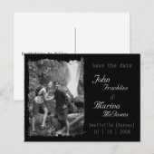 オリジナル縦フレーム :Save the Date 切り裂かれた縁 案内ポストカード (正面/裏面)