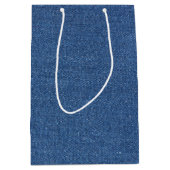 オリジナル織物ブルーファッションジャンデニム ミディアムペーパーバッグ (正面)