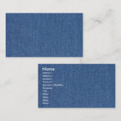 オリジナル織物ブルーファッションジャンデニム 名刺 (正面/裏面)