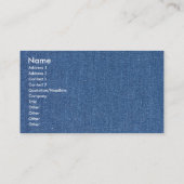 オリジナル織物ブルーファッションジャンデニム 名刺 (裏面)