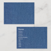 オリジナル織物ブルーファッションジャンデニム 名刺 (正面/裏面)