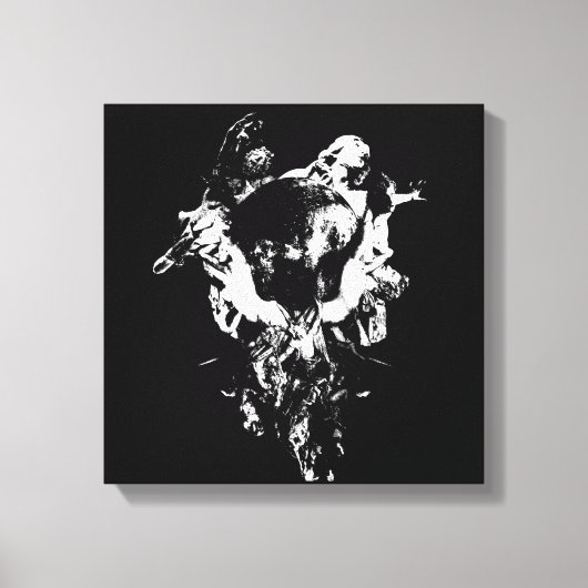 オリジナル美術#3白黒 キャンバスプリント (正面)
