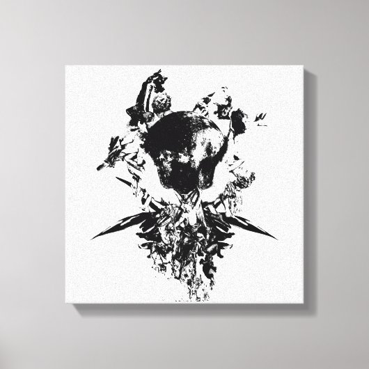 オリジナル美術#3白黒 キャンバスプリント (正面)