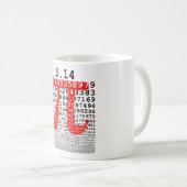 オリジナル色数値pi日の数学記号 コーヒーマグカップ (正面右)