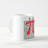 オリジナル色数値pi日の数学記号 コーヒーマグカップ (正面左)