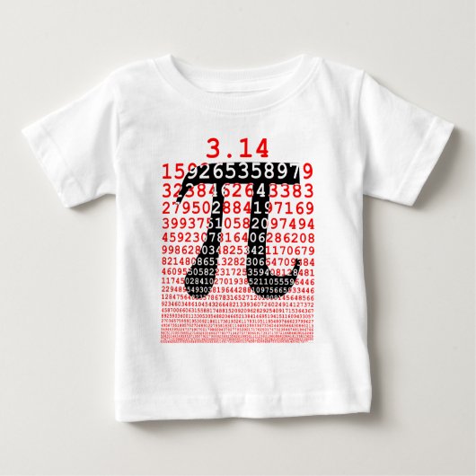 オリジナル色数値pi日の数学記号 ベビーTシャツ (正面)