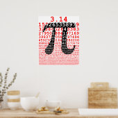 オリジナル色数値pi日の数学記号 ポスター (キッチン)