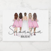 オリジナル花嫁カスタム名ギフト スパークリングワインラベル (シングルラベル)