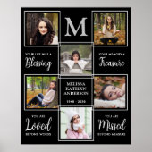 オリジナル葬儀用6枚写真コラージュ追悼記念 ポスター (正面)