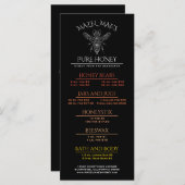 オリジナル蜂蜜メニュー メニュー (正面/裏面)