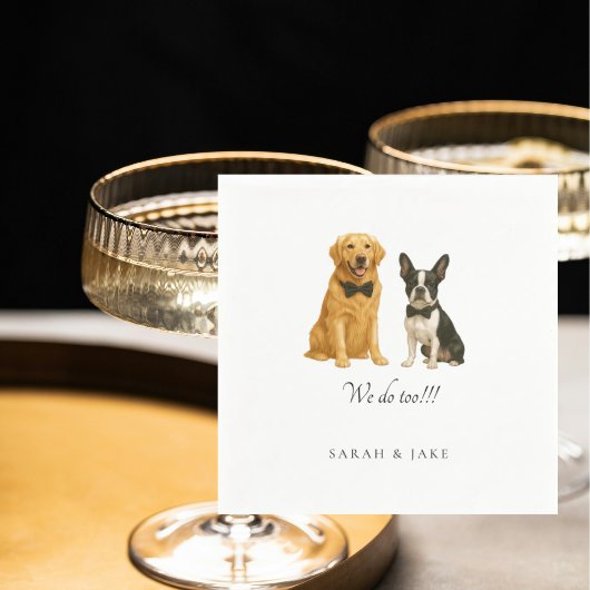 オリジナル蝶ネクタイ2枚組 ペット ウェディングナプキン スタンダードカクテルナプキン