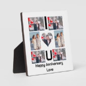 オリジナル記念日 愛してる 7枚の写真コラージュ フォトプラーク (正面)