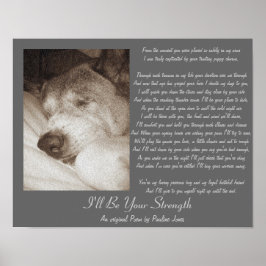 オリジナル詩かわいい古い秋田犬悔やみや弔慰 ポスター