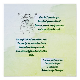 オリジナル詩を書く母の日 ポスター