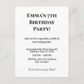 オリジナル誕生日パーティーお知らせポストカード 案内ポストカード (正面)