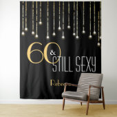 オリジナル誕生日ブラックゴールド写真ブース背景 タペストリー (インサイチュ)