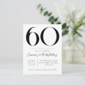 オリジナル誕生日招待状 モノクロ 招待状 (スタンド正面)