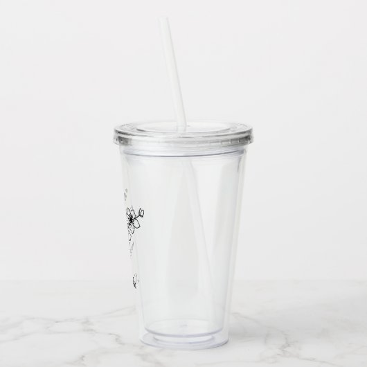 オリジナル誕生花と名前のプレゼント , 誕生日 アクリルタンブラー (左)