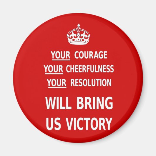 オリジナル赤お前の勇気が我々に勝利をもたらす マグネット (正面)