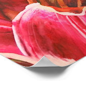 オリジナル赤ゆり水カラーカンバスプリントデザイン ポスター (角)