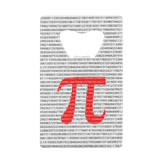 オリジナル赤数値π日数学記号 クレジットカード栓抜き (正面)