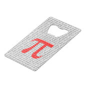 オリジナル赤数値π日数学記号 クレジットカード栓抜き (正面アングル)