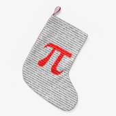 オリジナル赤数値π日数学記号 スモールクリスマスストッキング (正面 (吊り時))
