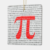 オリジナル赤数値π日数学記号 セラミックオーナメント (左)
