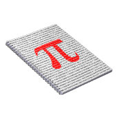 オリジナル赤数値π日数学記号 ノートブック (右側)