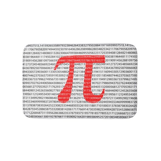 オリジナル赤数値π日数学記号 バスマット (正面)
