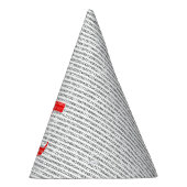 オリジナル赤数値π日数学記号 パーティーハット (右)